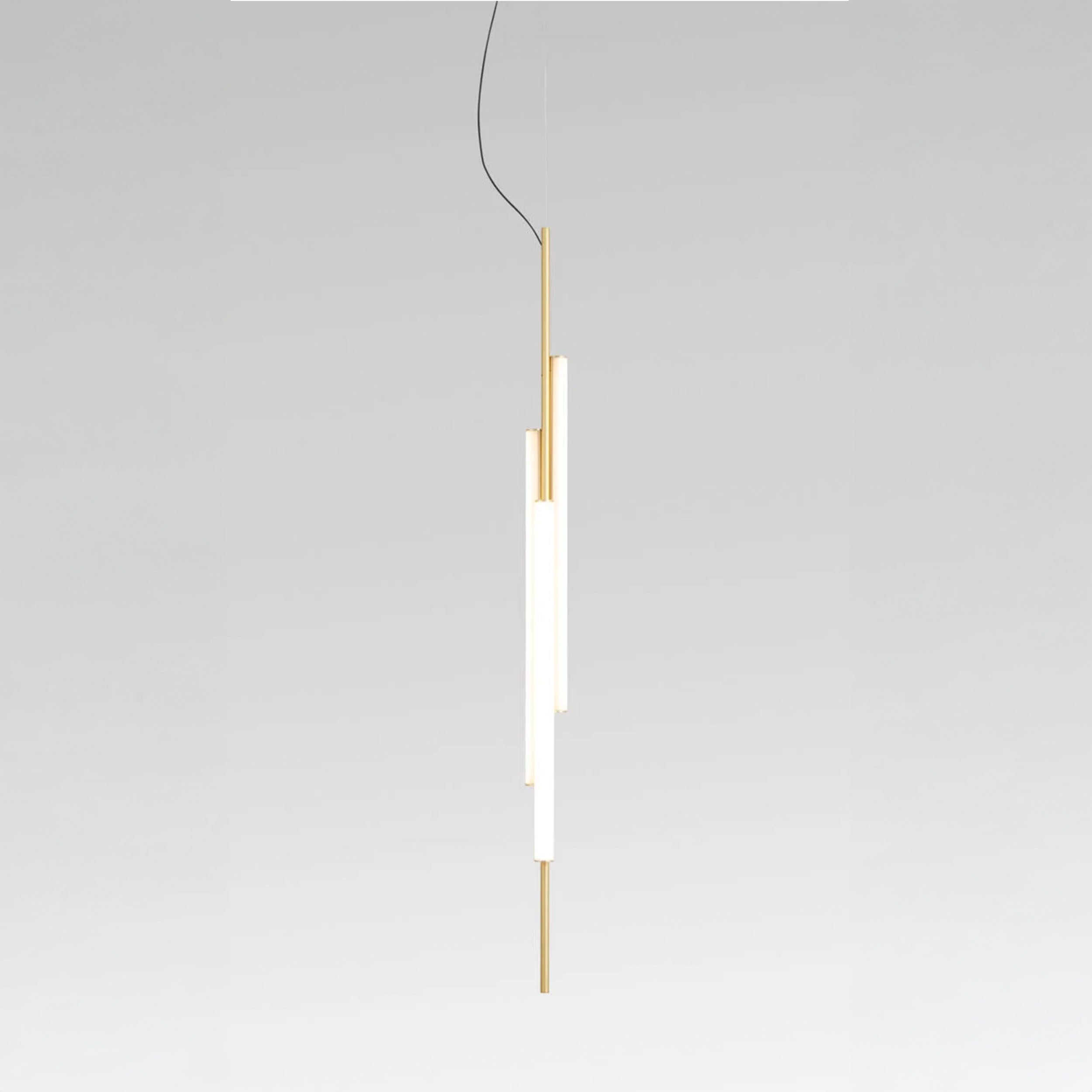 Marset Ambrosia V3 LED, guldfarvet, indbygget, hængende, lodret lampe