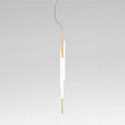Marset Ambrosia V3 LED, guldfarvet, indbygget, hængende, lodret lampe