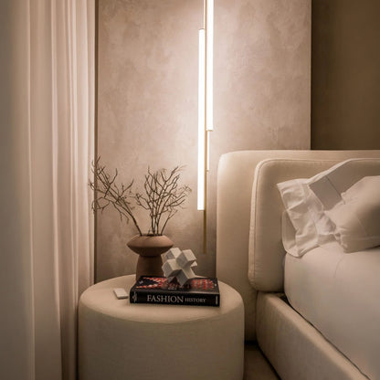 Marset Ambrosia V3 LED, guldfarvet, indbygget, hængende, lodret lampe