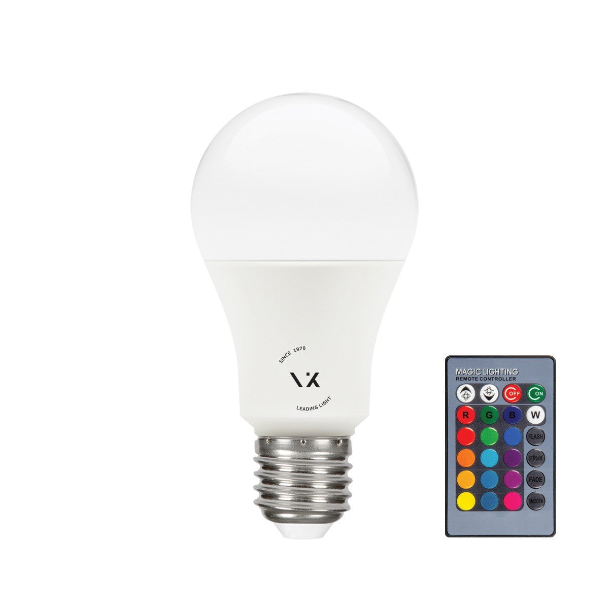 LED-pære VK Light Classic Plastic RGB E27 ø60 4W, dæmpbar