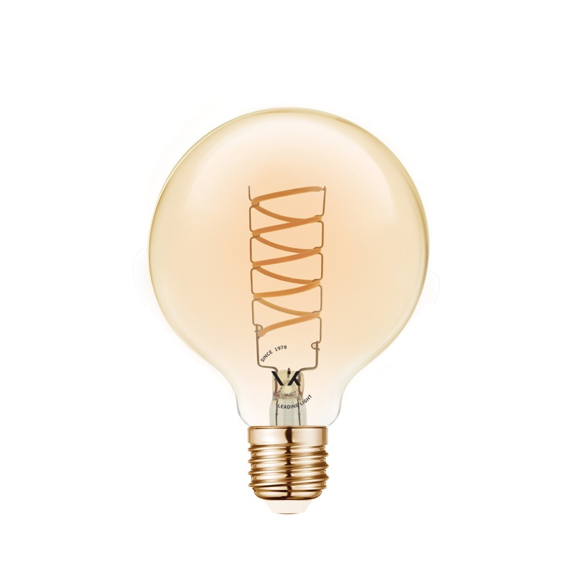 LED-pære VK Light Spiral Filament Amber-G80 E27 2200K 4,5W Dæmpbar
