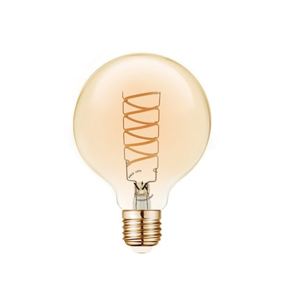 LED-pære VK Light Spiral Filament Amber-G80 E27 2200K 4,5W Dæmpbar
