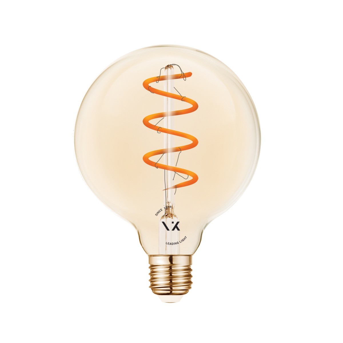 LED-pære VK Light Spiral Filament Amber-G95 E27 2200K 4,5W, dæmpbar