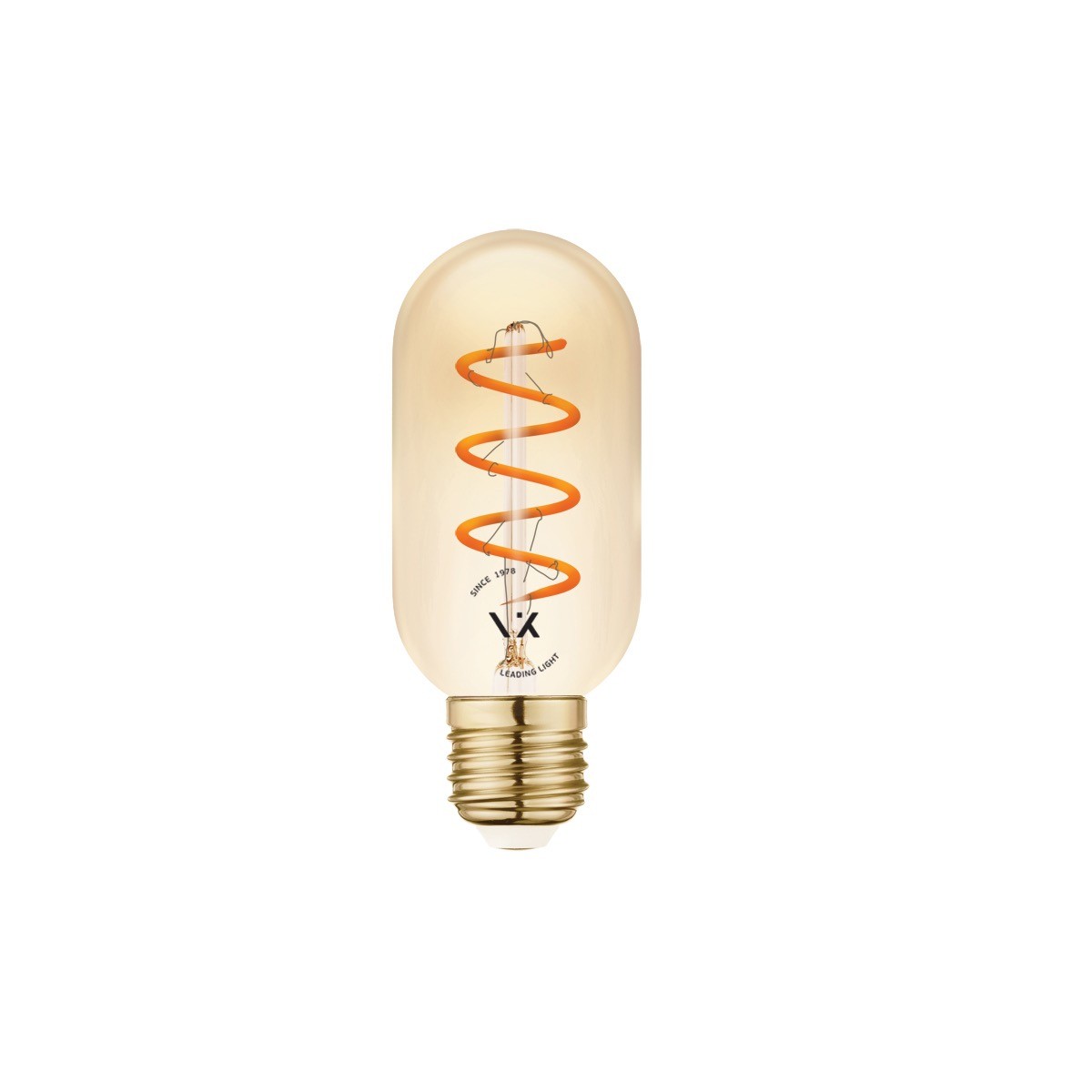 LED-pære VK Light Spiral Filament Amber-T45 E27 2200K 4,5W, dæmpbar
