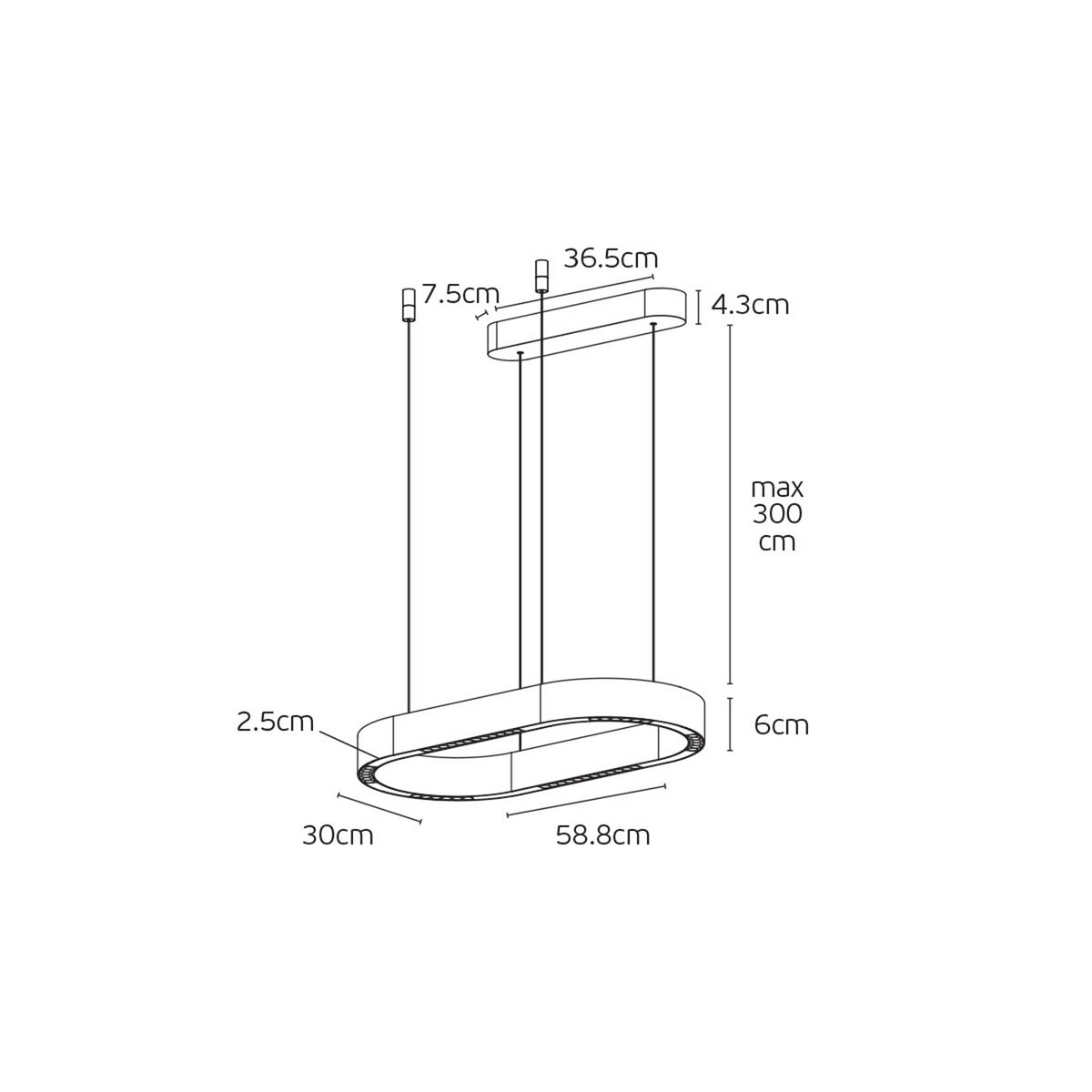 VK Light Aria LED-pendel, oval