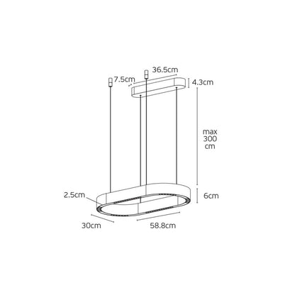 VK Light Aria LED-pendel, oval