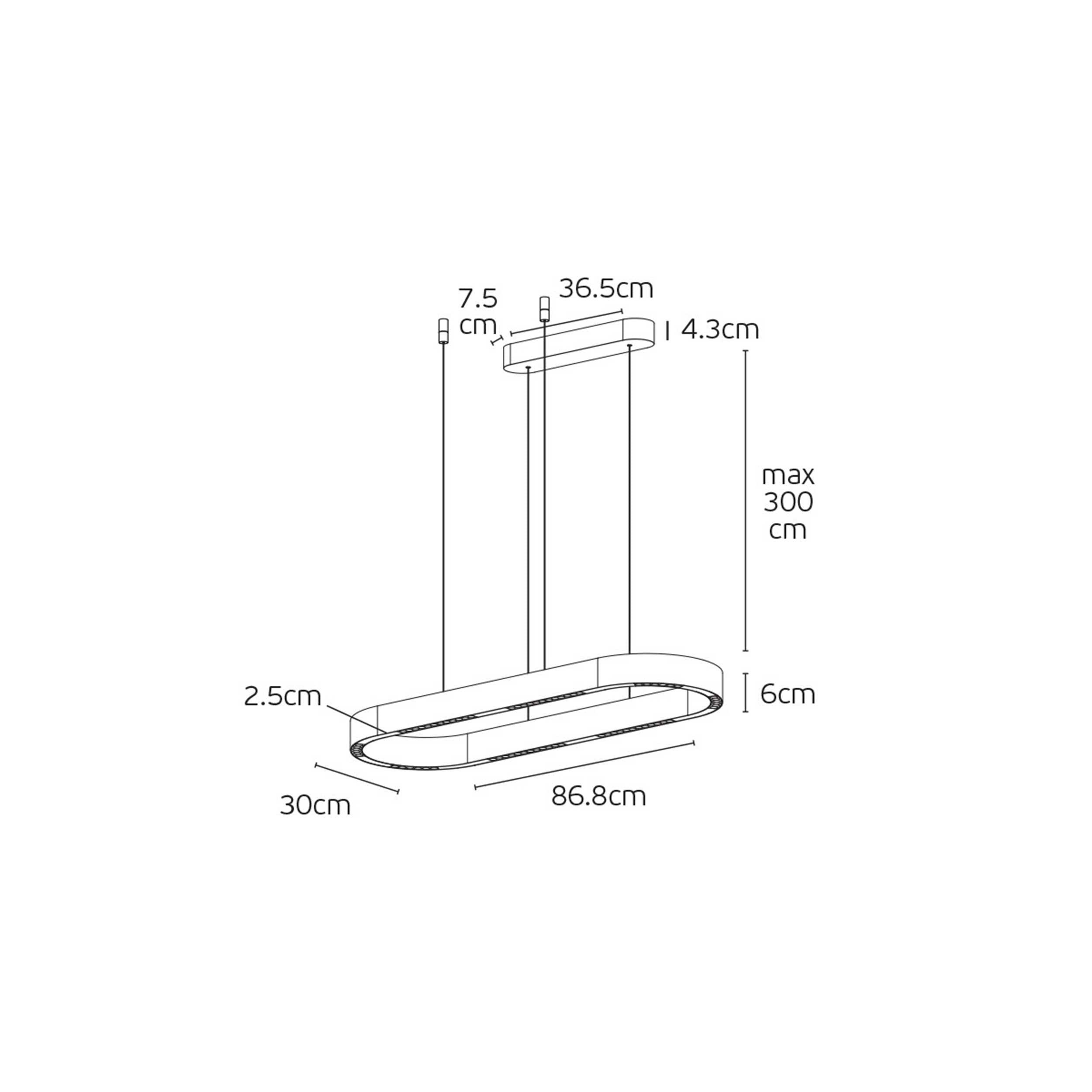 VK Light Aria LED-pendel, oval