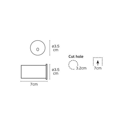 VK Light Fune LED indbygget trappeoplysning, rund, IP67