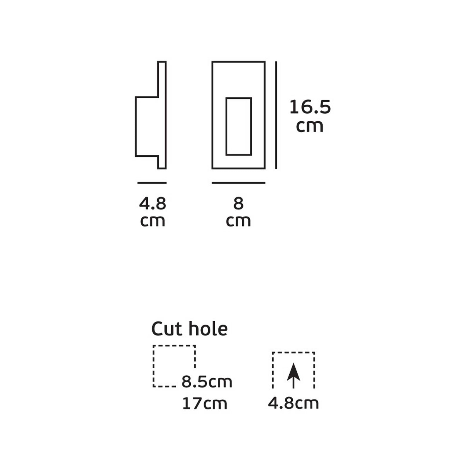 VK Light Gate LED-indbygget vægarmatur