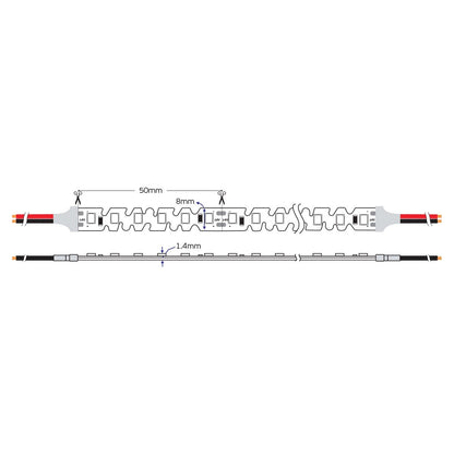 LED-sidebånd S-Type 24V CRI90 IP20 4000K (5 m)