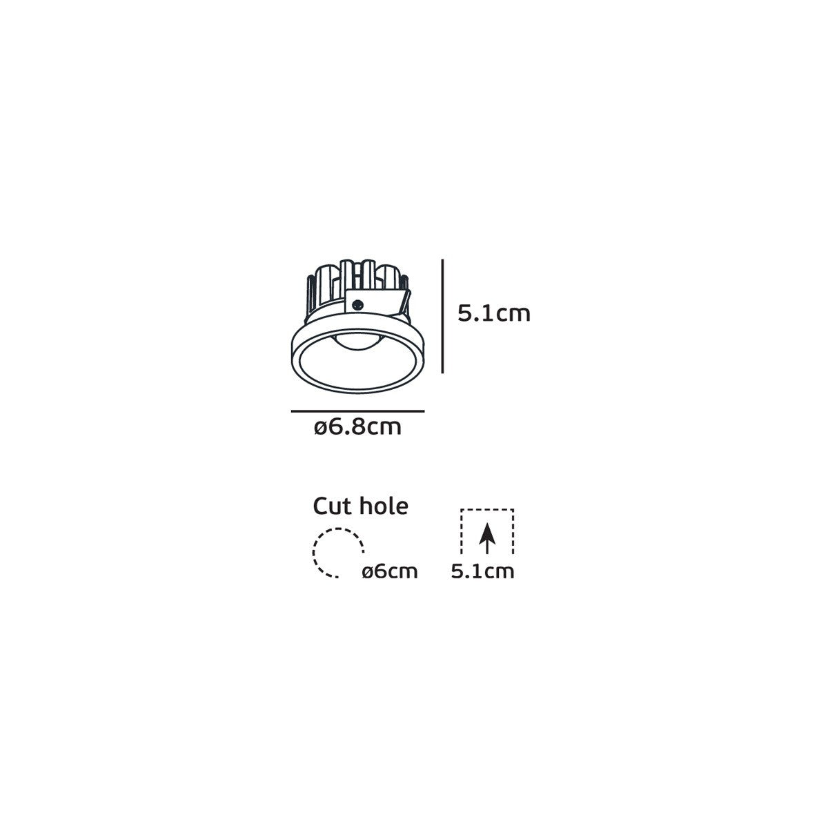VK Light Poc LED-indbygget lampe IP44