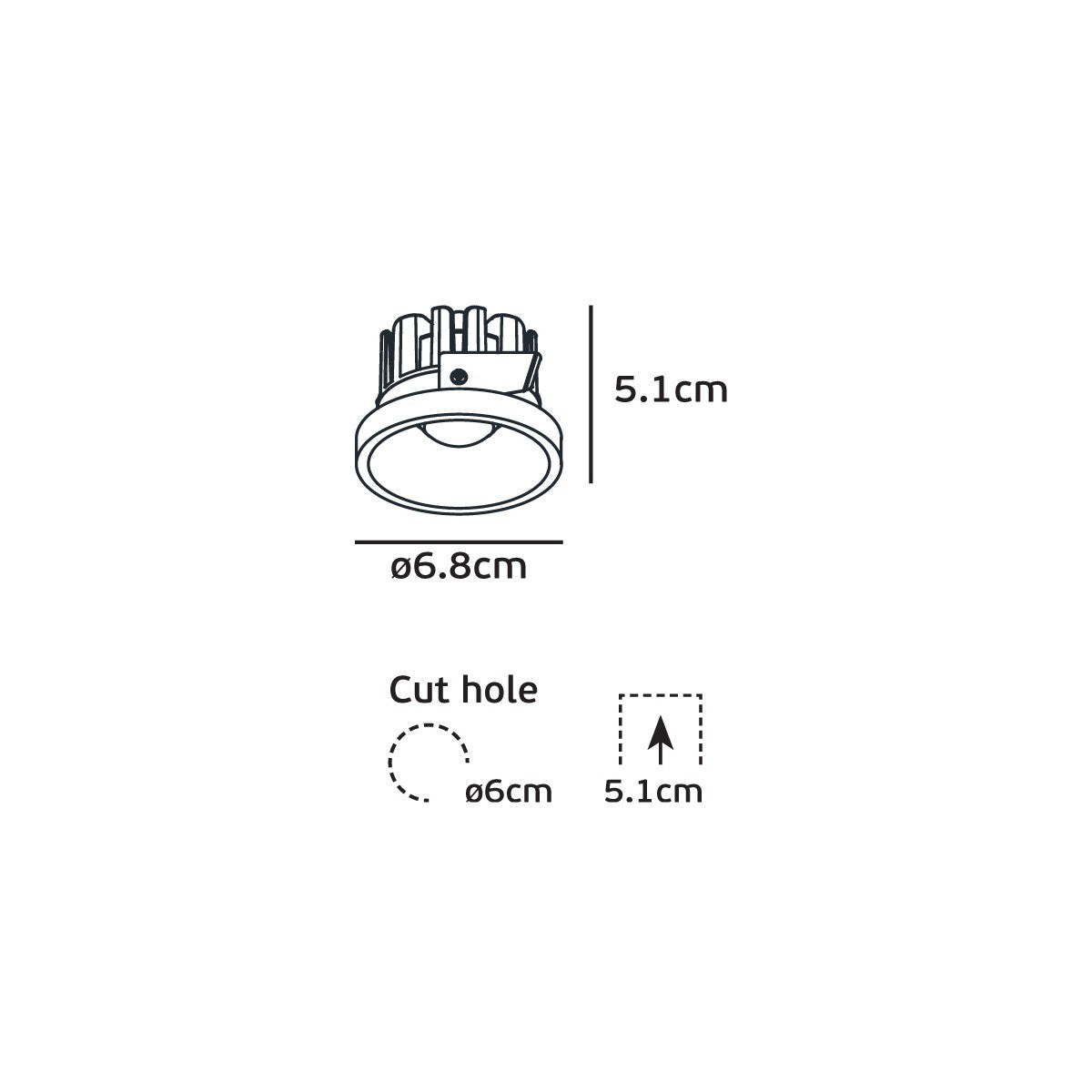 VK Light Poc LED-indbygget lampe IP44