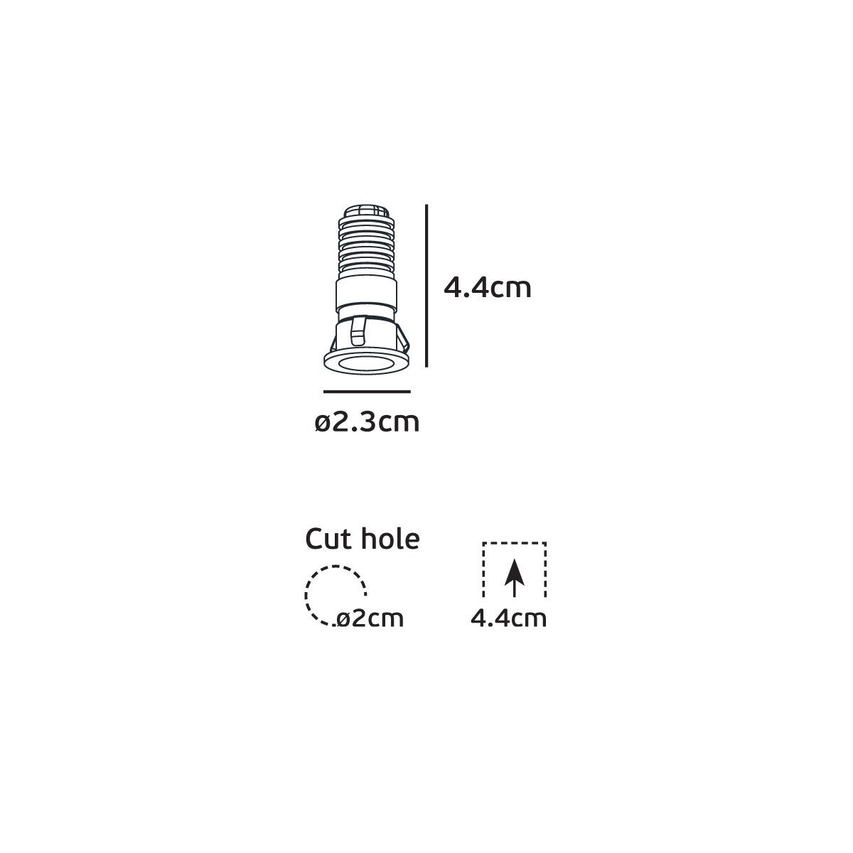 VK Light Smol LED-indbygget mini-lampe