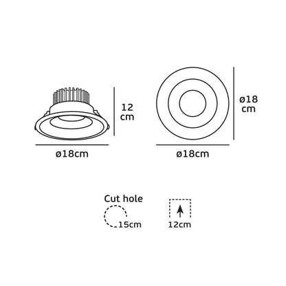 VK Light Uta LED-indbygget lampe IP65