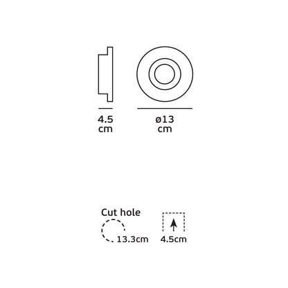 VK Light Downlight, gips-indbygget GU10-downlight, rund