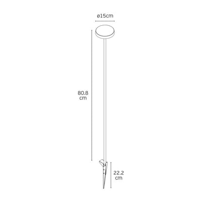 VK Light Mush LED-stolpelampe med jordspyd, IP65