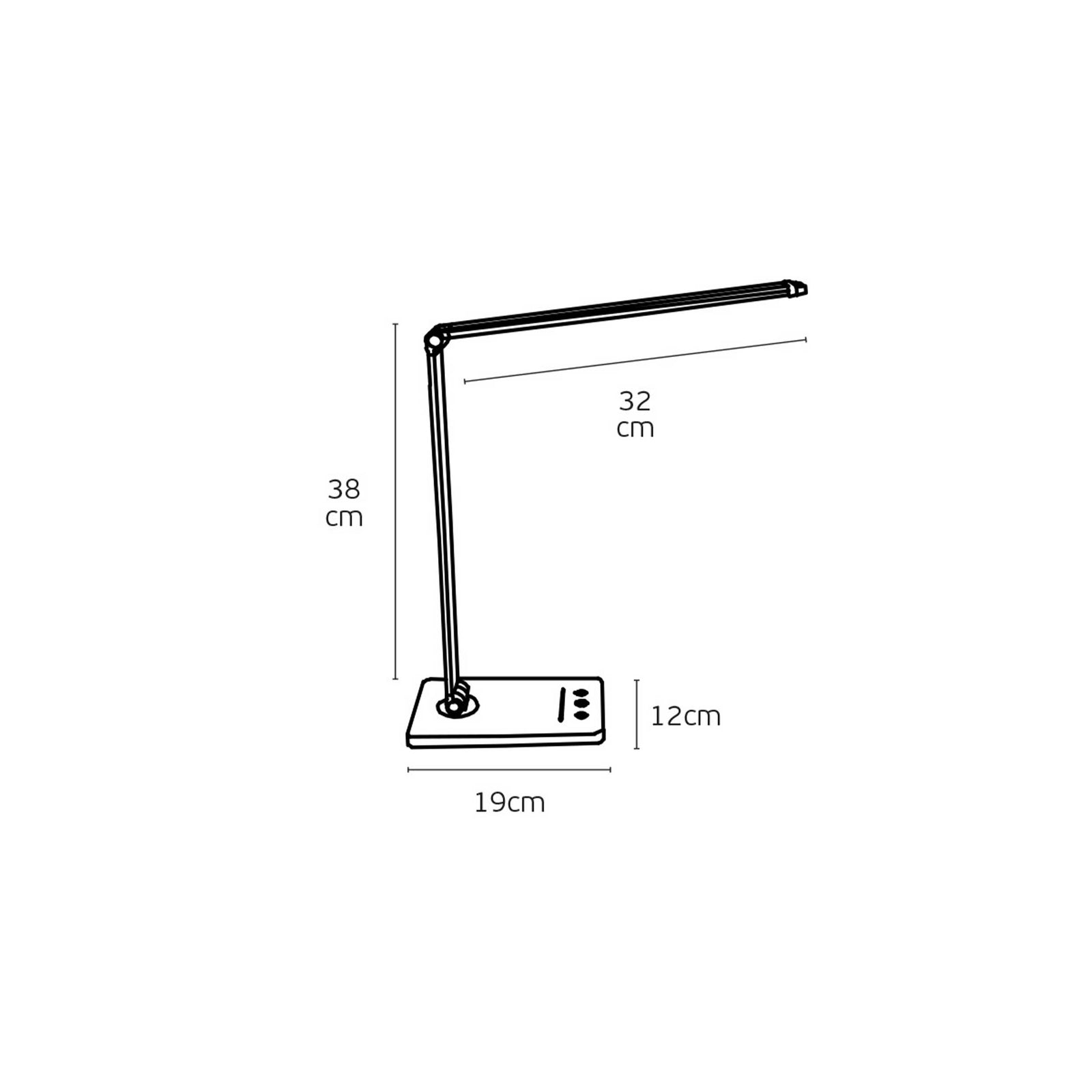 VK Light Nia Square LED bordlampe, dæmpbar, 3CCT