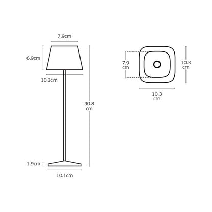 VK Light Opos LED bordlampe, bærbar, IP65, firkantet