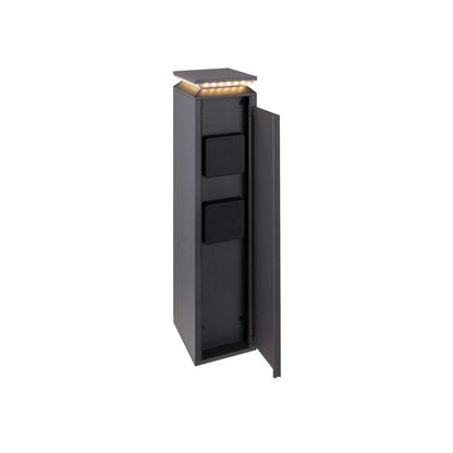 VK Light Run LED-stolpelampe med Schuko-stikkontakter, IP54