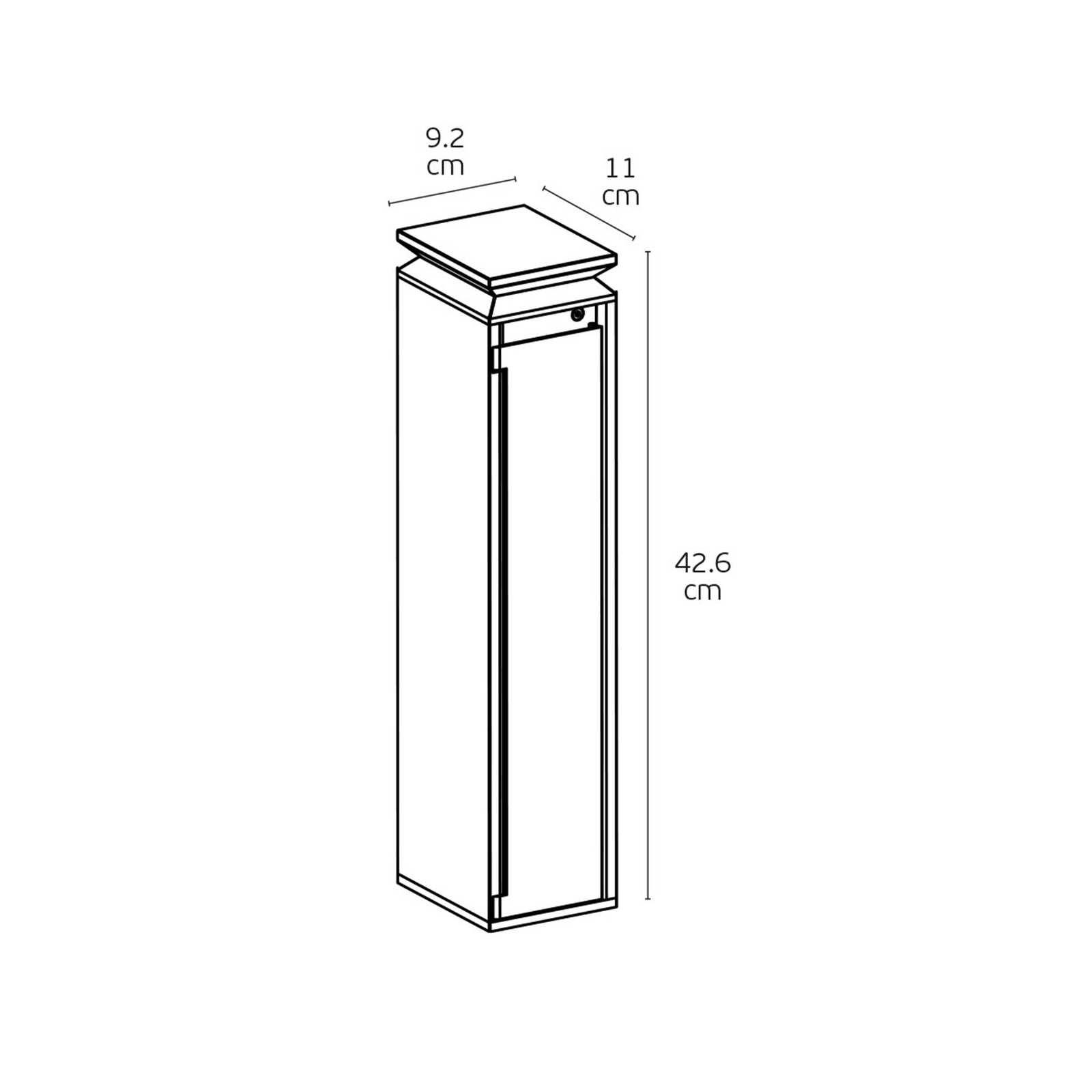 VK Light Run LED-stolpelampe med Schuko-stikkontakter, IP54