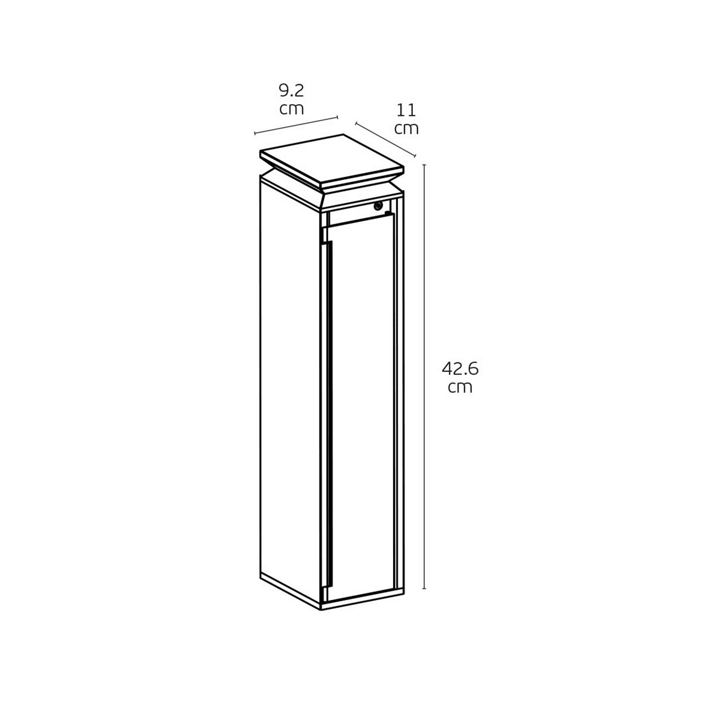 VK Light Run LED-stolpelampe med Schuko-stikkontakter, IP54