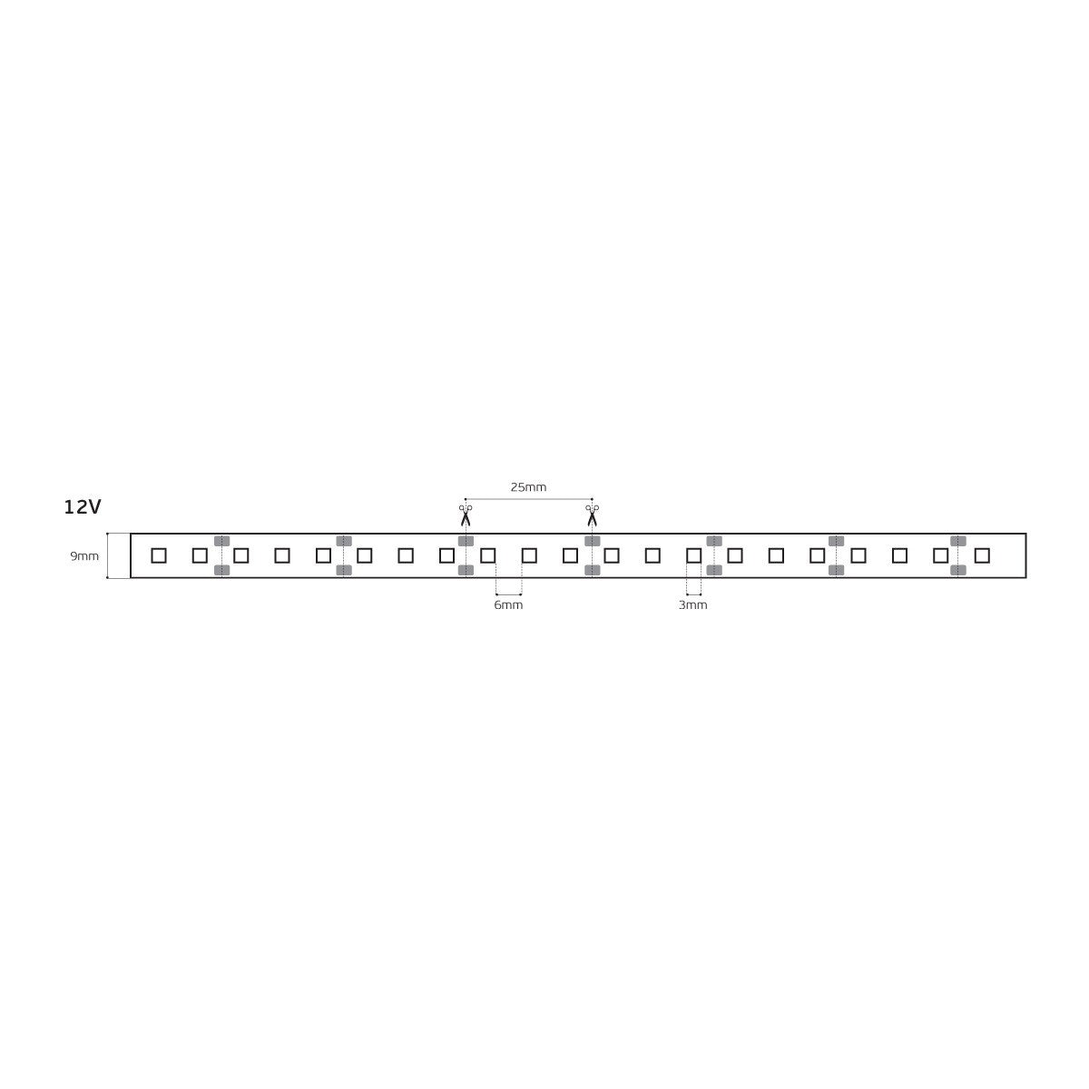 LED-bånd 12V CRI80 IP55 3000K (5 m)