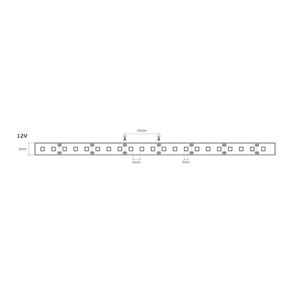 LED-bånd 12V CRI80 IP55 2700K (5 m)