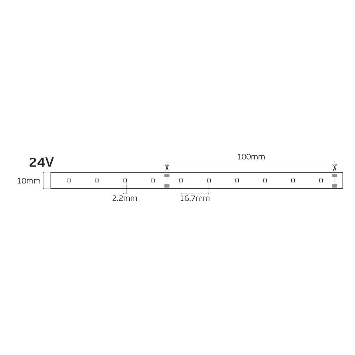 LED-bånd 24V CRI90 IP20 2700K (5 m)