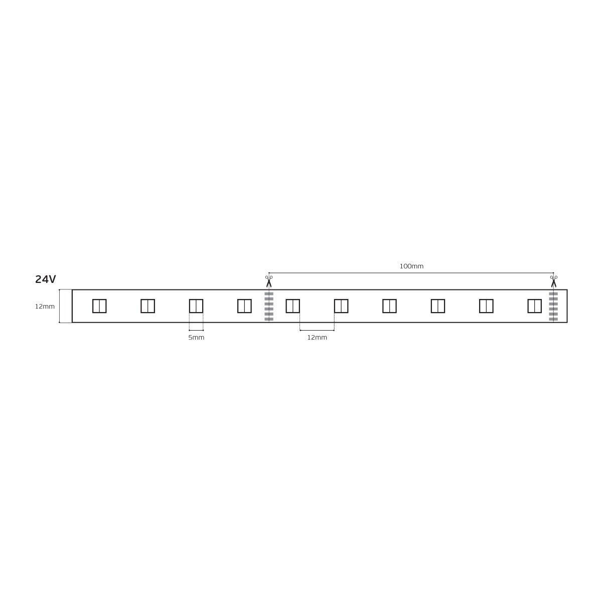 LED-bånd RGB+CCT 24V 18W/m CRI90 IP67 2400K–6000K (5 m)