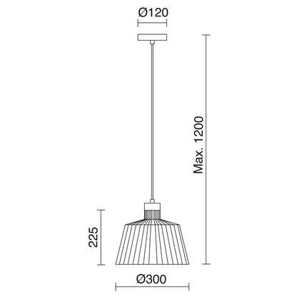 Exo Baguet L E27 závěsné svítidlo