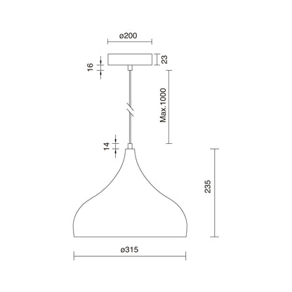 Exo Kam E27 závěsné svítidlo