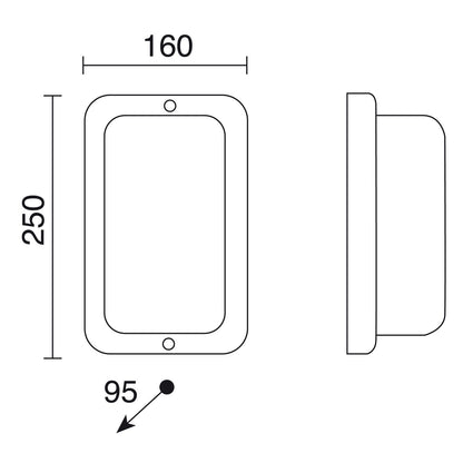Cristher Prima E27 přisazené svítidlo černé