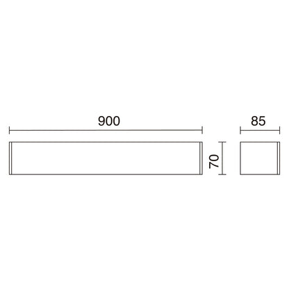 Exo Rett LED nástěnné svítidlo stříbrné