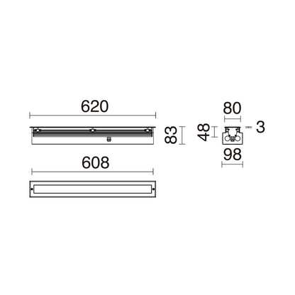 Cristher Walk Reces Mat L620 LED zápustné svítidlo